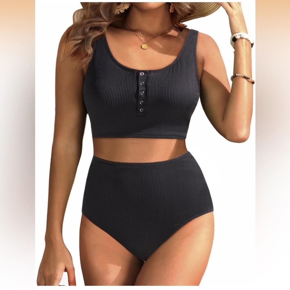 Aqua Eve High Waisted Racerback
High Neck Swimwear Button S/462-bb3